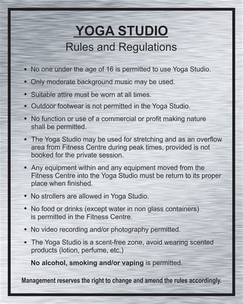 Top Studio Rules By Yoga Terriers