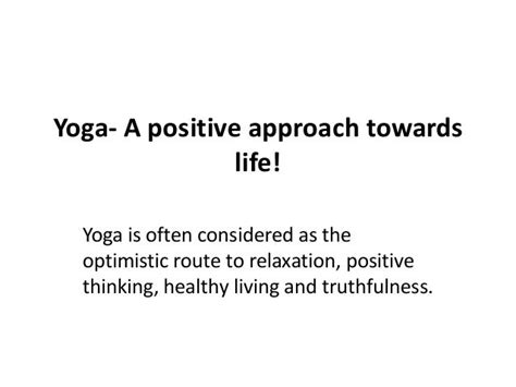 Yoga for Positive Thinking A Simple Approach